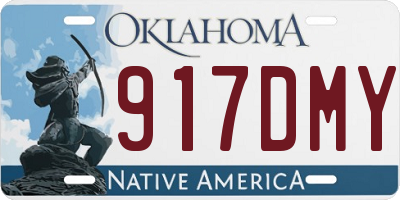 OK license plate 917DMY