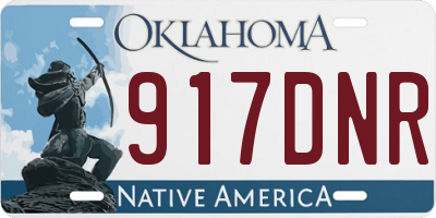 OK license plate 917DNR