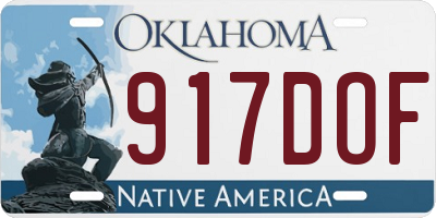 OK license plate 917DOF