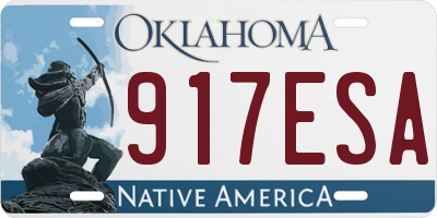 OK license plate 917ESA