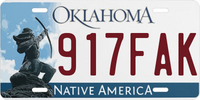 OK license plate 917FAK