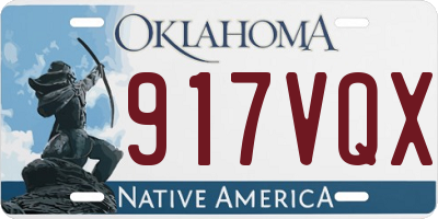 OK license plate 917VQX