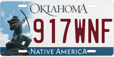 OK license plate 917WNF