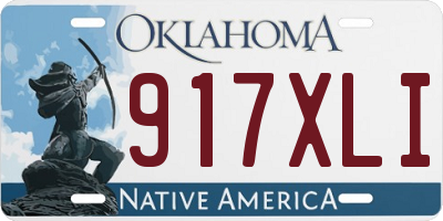 OK license plate 917XLI