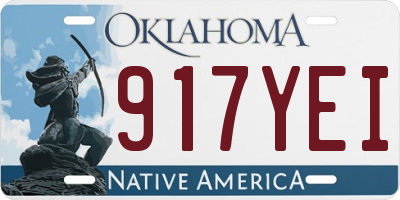 OK license plate 917YEI