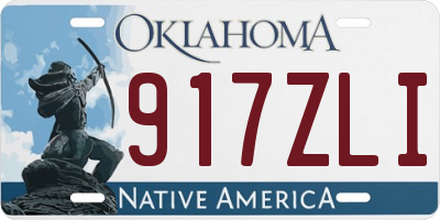 OK license plate 917ZLI