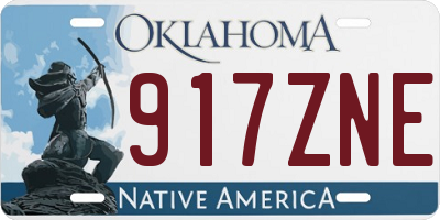 OK license plate 917ZNE