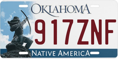 OK license plate 917ZNF