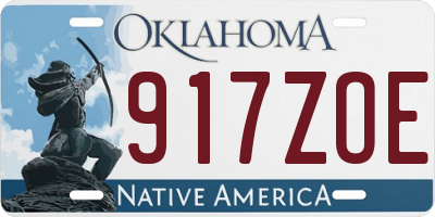 OK license plate 917ZOE