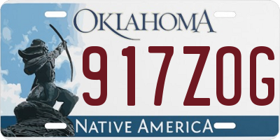 OK license plate 917ZOG