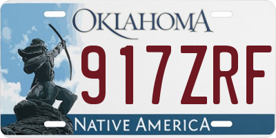 OK license plate 917ZRF