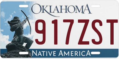 OK license plate 917ZST