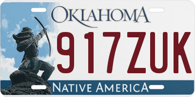 OK license plate 917ZUK