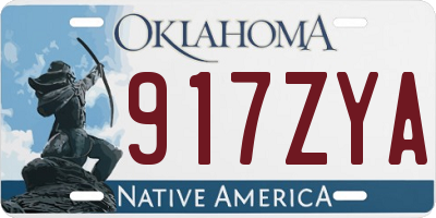 OK license plate 917ZYA