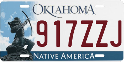 OK license plate 917ZZJ