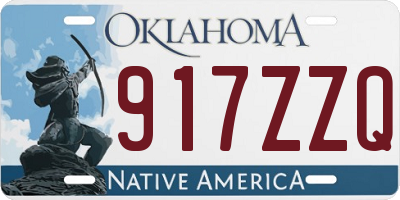 OK license plate 917ZZQ