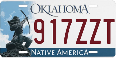 OK license plate 917ZZT