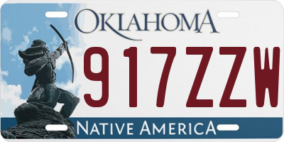 OK license plate 917ZZW