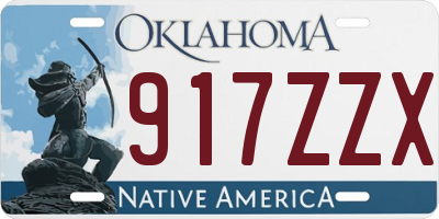 OK license plate 917ZZX