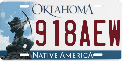 OK license plate 918AEW