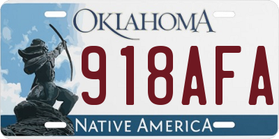 OK license plate 918AFA