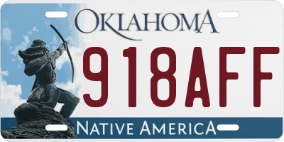 OK license plate 918AFF