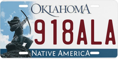 OK license plate 918ALA