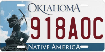 OK license plate 918AOC