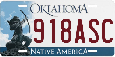 OK license plate 918ASC