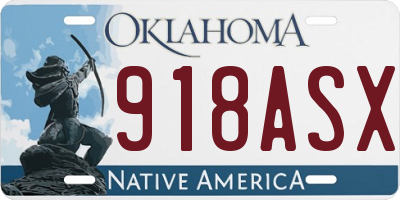 OK license plate 918ASX