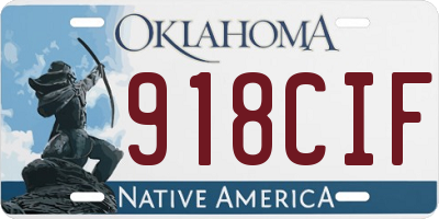 OK license plate 918CIF