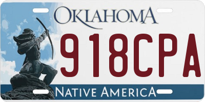 OK license plate 918CPA