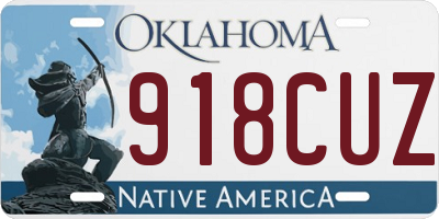 OK license plate 918CUZ