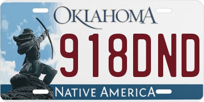 OK license plate 918DND
