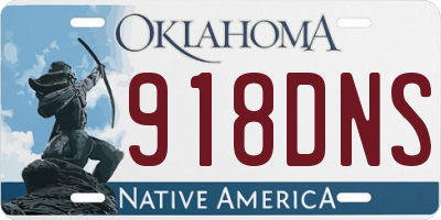OK license plate 918DNS