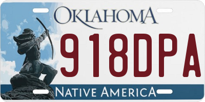 OK license plate 918DPA