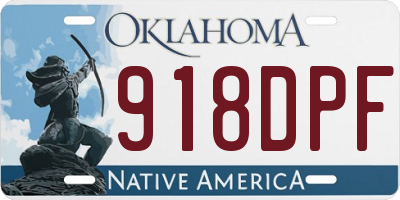 OK license plate 918DPF