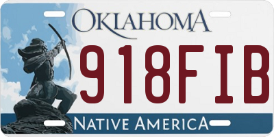 OK license plate 918FIB