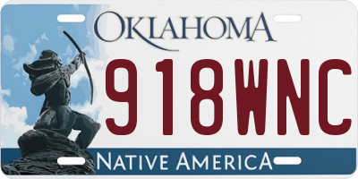 OK license plate 918WNC