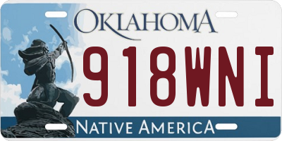 OK license plate 918WNI
