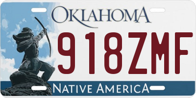 OK license plate 918ZMF