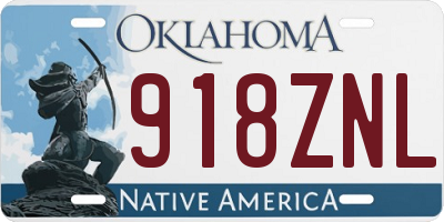 OK license plate 918ZNL