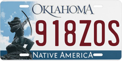 OK license plate 918ZOS