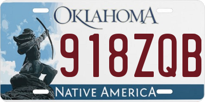 OK license plate 918ZQB