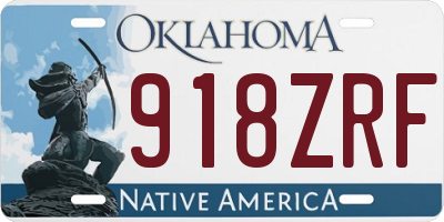 OK license plate 918ZRF