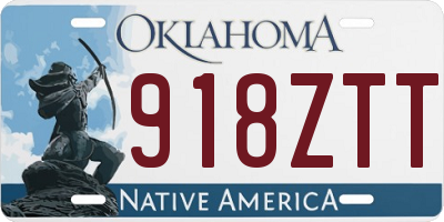 OK license plate 918ZTT