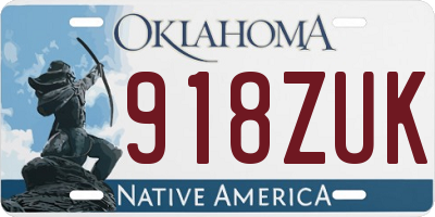 OK license plate 918ZUK