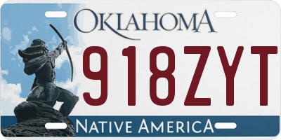 OK license plate 918ZYT