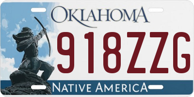 OK license plate 918ZZG