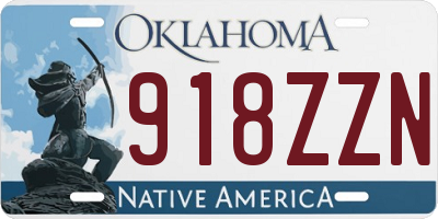 OK license plate 918ZZN